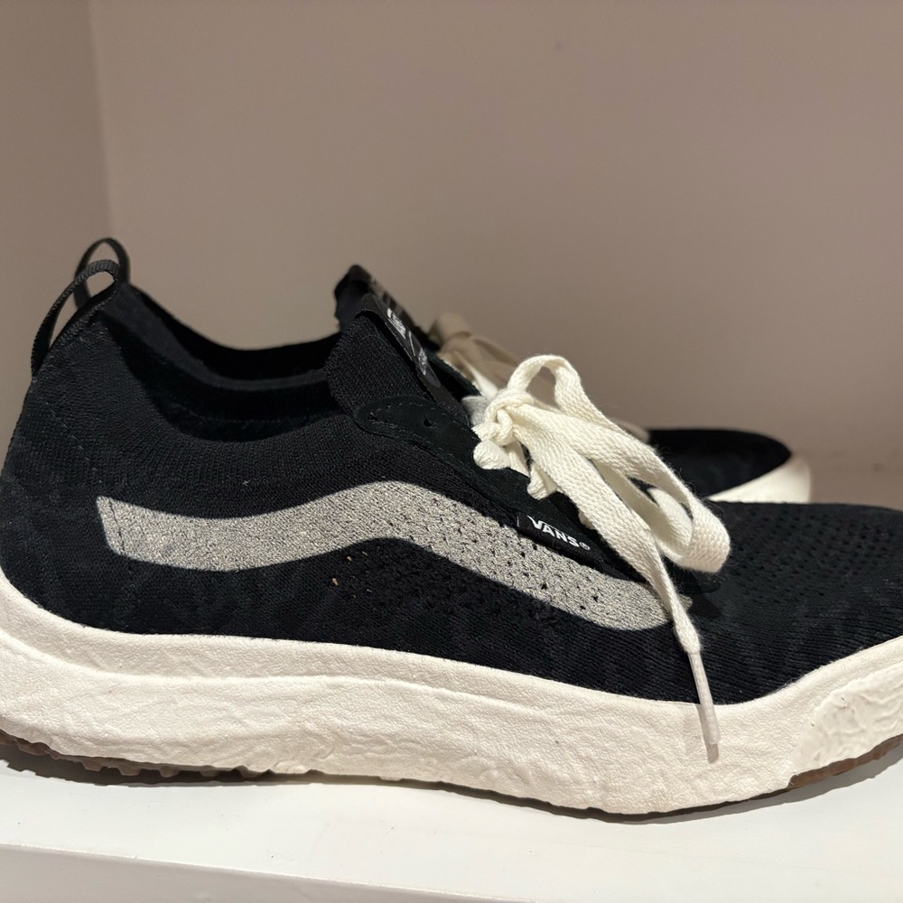 Vans Black and White Knit Sneakers